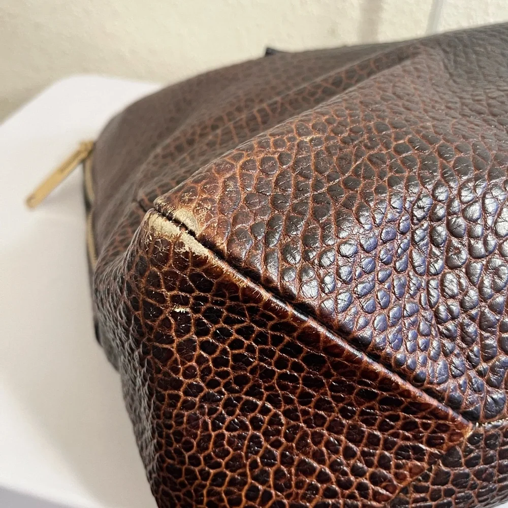 Burberry large peppled Leather Tote Bag in Brown and Black -